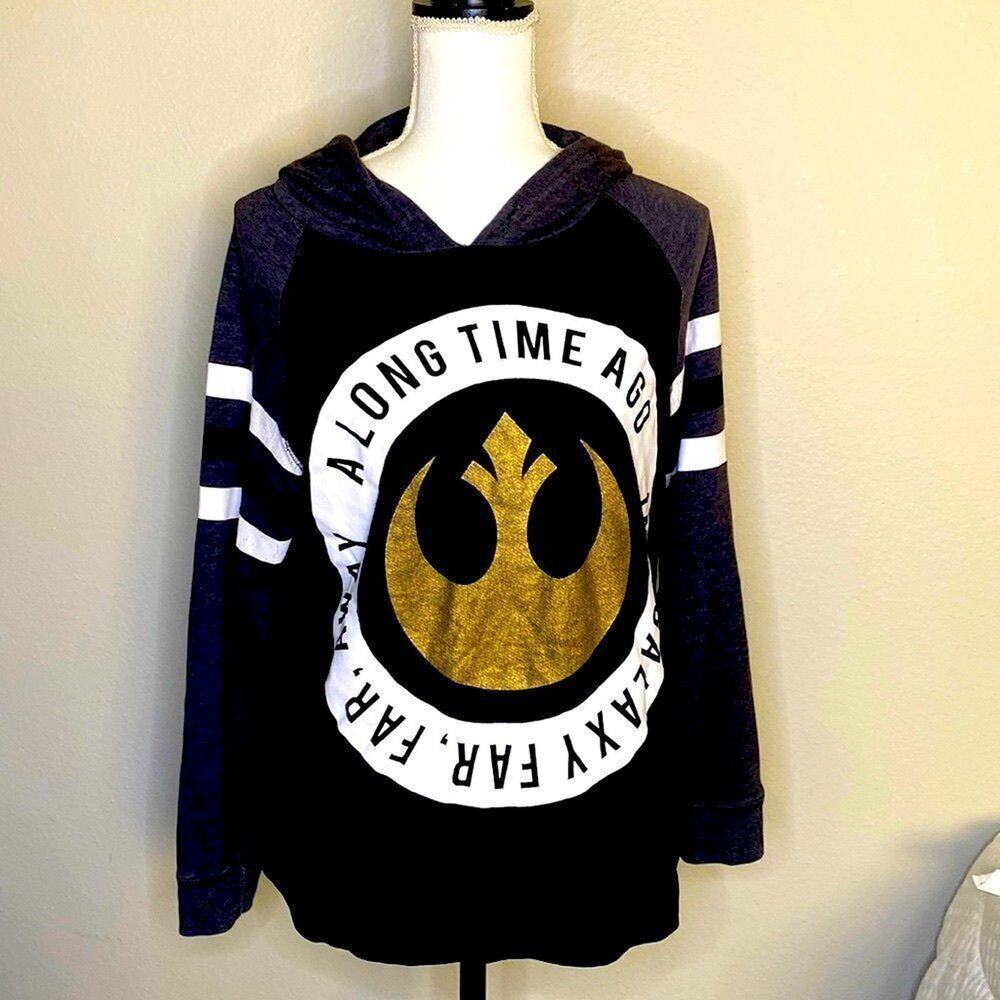 Star Wars Lucas Film Hoodie Men's Size S Black Gold In A Galaxy Far Far Away